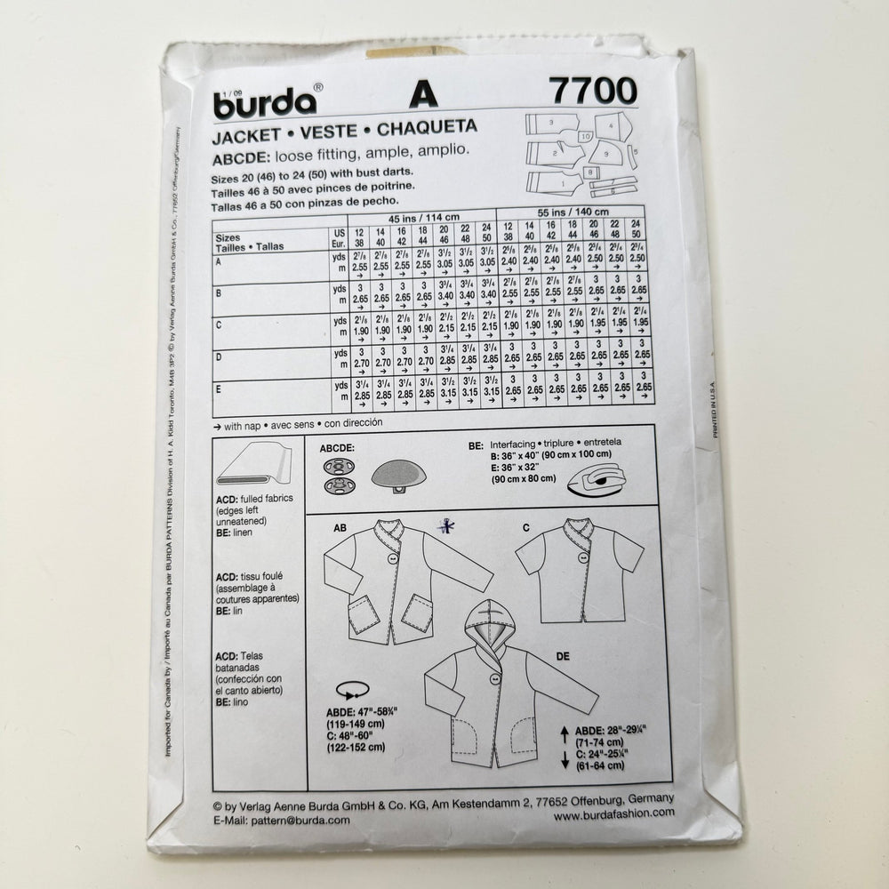 Sewing Pattern - Womenswear - Burda 7700 - True Deadstock supplies Fabric by private - Sustainable Textile | FABCYCLE