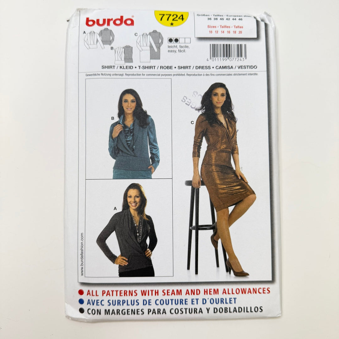 Sewing Pattern - Womenswear - Burda 7724 - True Deadstock supplies Fabric by private - Sustainable Textile | FABCYCLE
