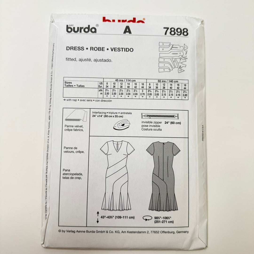 Sewing Pattern - Womenswear - Burda 7898 - True Deadstock supplies Fabric by private - Sustainable Textile | FABCYCLE