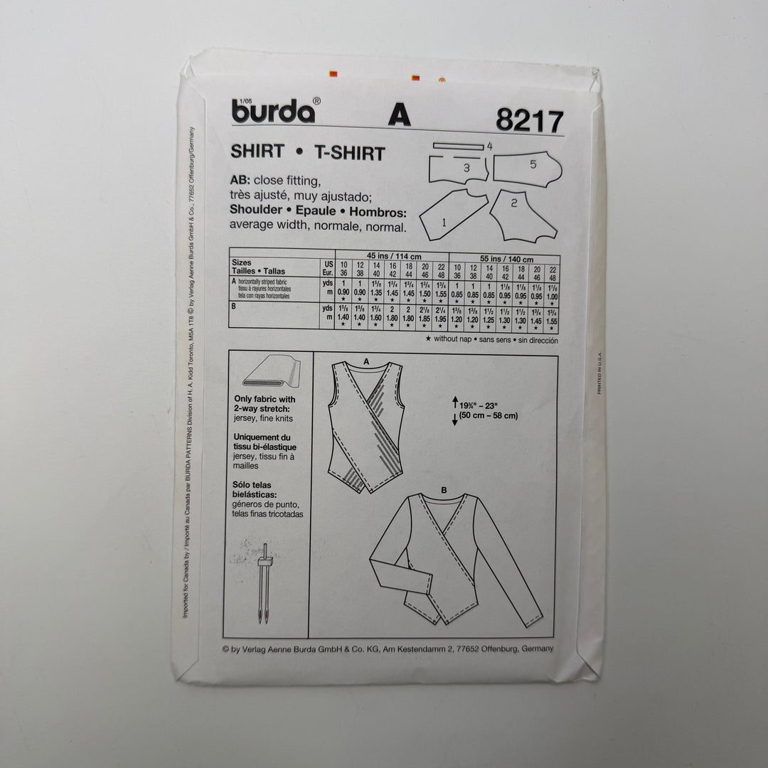 Sewing Pattern - Womenswear - Burda 8217 - True Deadstock supplies Fabric by private - Sustainable Textile | FABCYCLE
