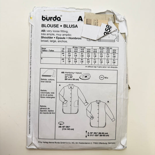 Sewing Pattern - Womenswear - Burda 8358 - True Deadstock supplies Fabric by private - Sustainable Textile | FABCYCLE