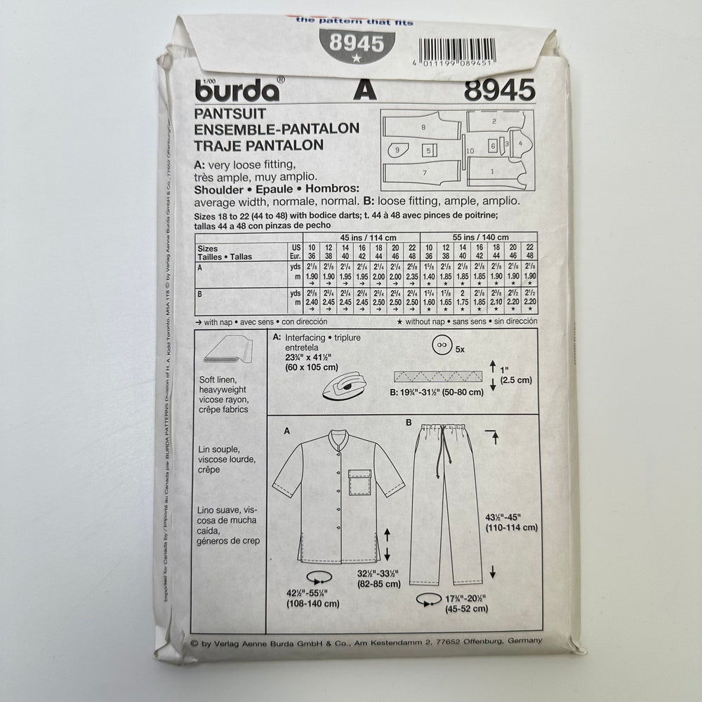 Sewing Pattern - Womenswear - Burda 8945 - True Deadstock supplies Fabric by private - Sustainable Textile | FABCYCLE