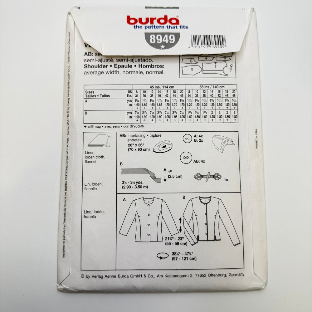 Sewing Pattern - Womenswear - Burda 8949 - True Deadstock supplies Fabric by private - Sustainable Textile | FABCYCLE