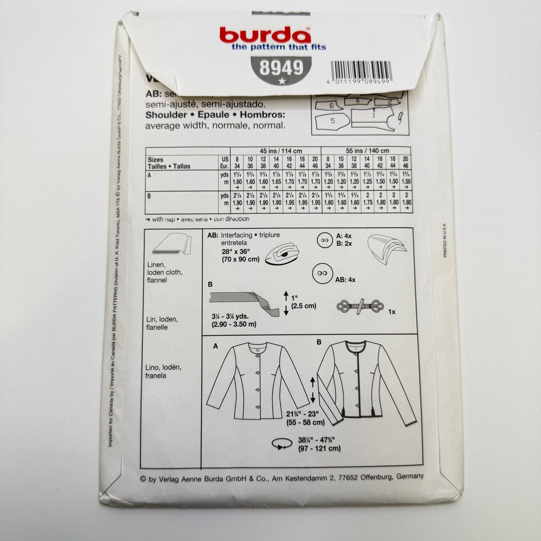 Sewing Pattern - Womenswear - Burda 8949 - True Deadstock supplies Fabric by private - Sustainable Textile | FABCYCLE