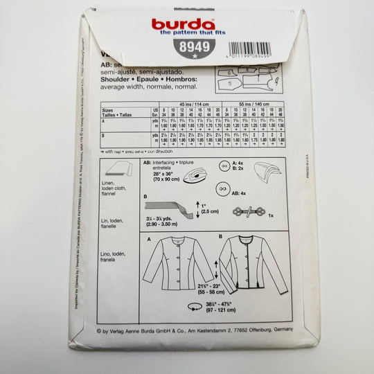 Sewing Pattern - Womenswear - Burda 8949 - True Deadstock supplies Fabric by private - Sustainable Textile | FABCYCLE