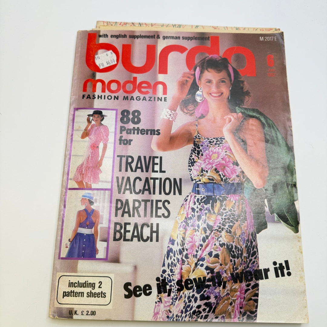 Sewing Pattern - Womenswear - Burda Magazine 1987 - True Deadstock supplies Fabric by private - Sustainable Textile | FABCYCLE