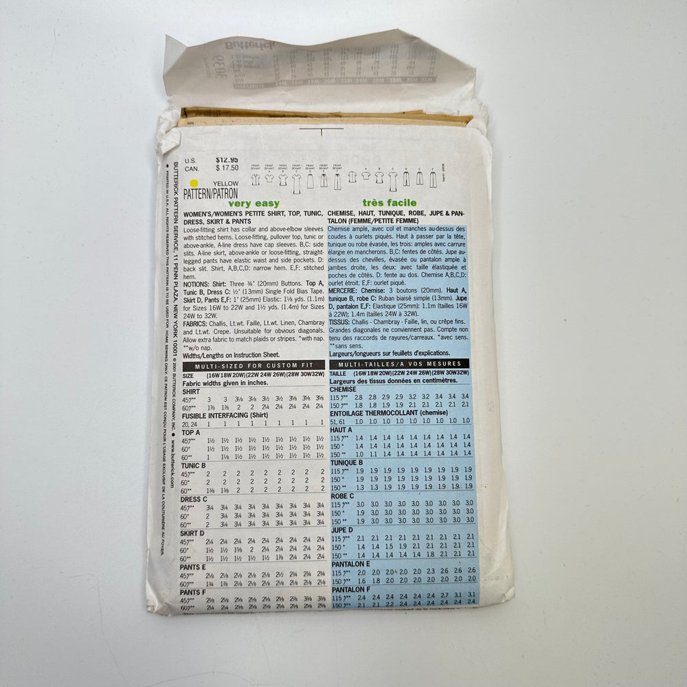 Sewing Pattern - Womenswear - Butterick 3039 - True Deadstock supplies Fabric by private - Sustainable Textile | FABCYCLE