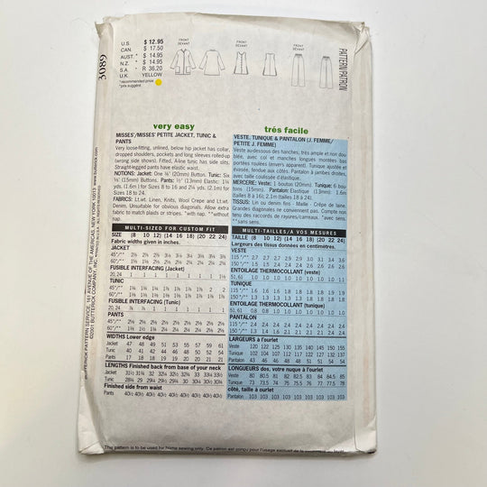 Sewing Pattern - Womenswear - Butterick 3089 - True Deadstock supplies Fabric by private - Sustainable Textile | FABCYCLE