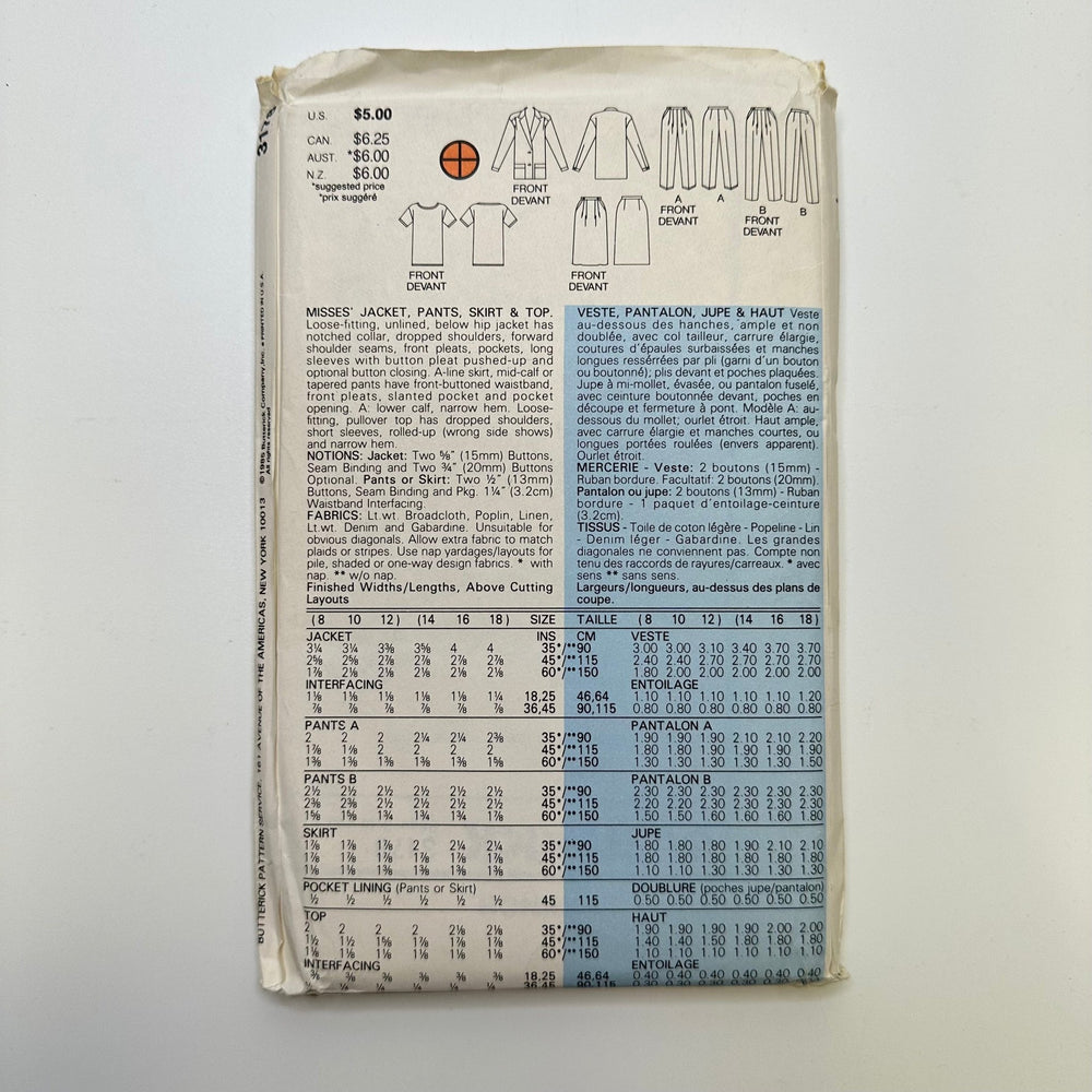 Sewing Pattern - Womenswear - Butterick 3178 - True Deadstock supplies Fabric by private - Sustainable Textile | FABCYCLE