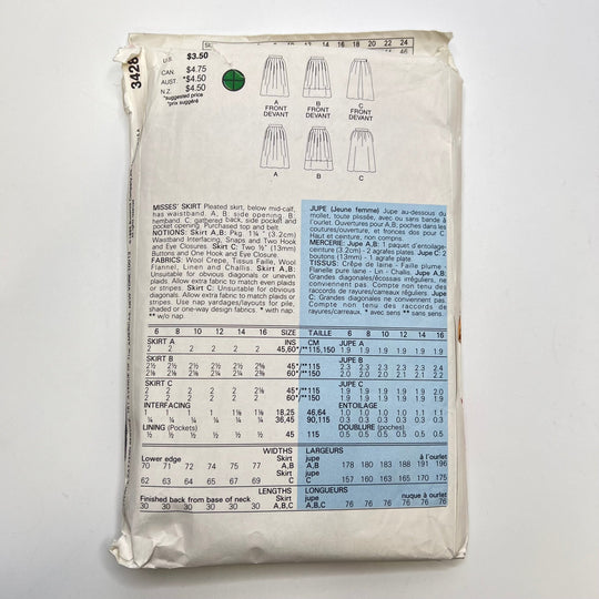 Sewing Pattern - Womenswear - Butterick 3428 - True Deadstock supplies Fabric by private - Sustainable Textile | FABCYCLE