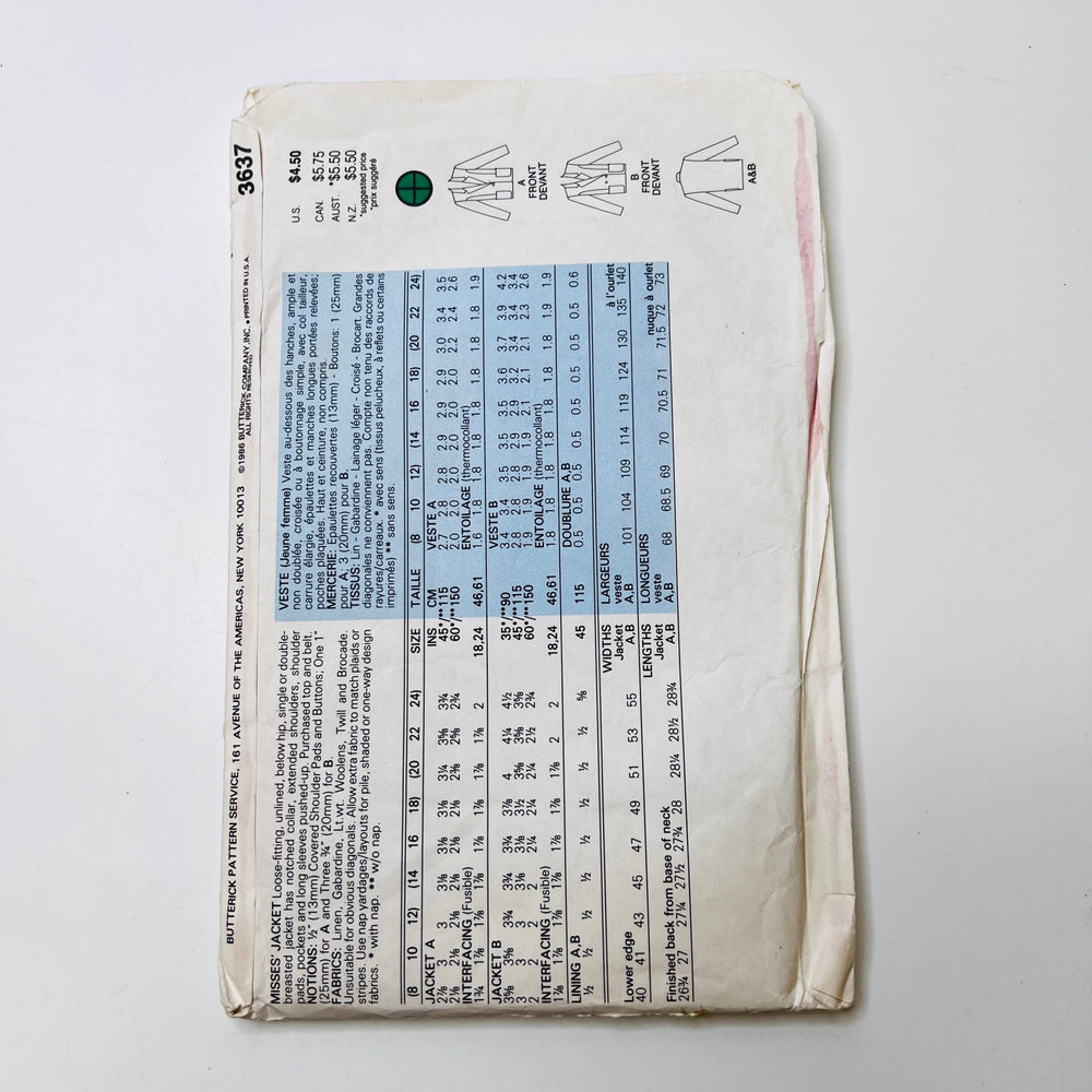 Sewing Pattern - Womenswear - Butterick 3637 - True Deadstock supplies Fabric by private - Sustainable Textile | FABCYCLE