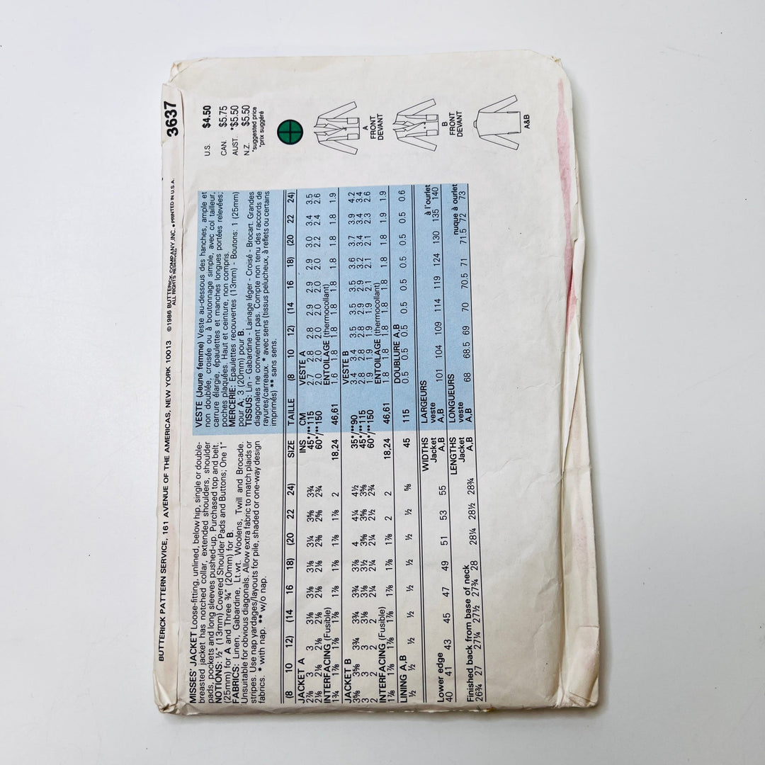 Sewing Pattern - Womenswear - Butterick 3637 - True Deadstock supplies Fabric by private - Sustainable Textile | FABCYCLE