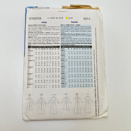 Sewing Pattern - Womenswear - Butterick 3651 - True Deadstock supplies Fabric by private - Sustainable Textile | FABCYCLE