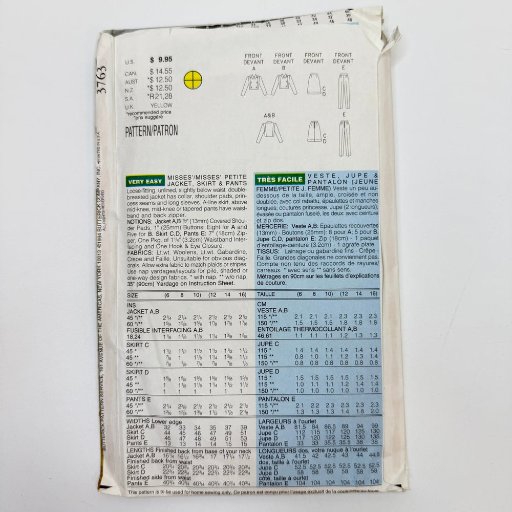 Sewing Pattern - Womenswear - Butterick 3763 - True Deadstock supplies Fabric by private - Sustainable Textile | FABCYCLE
