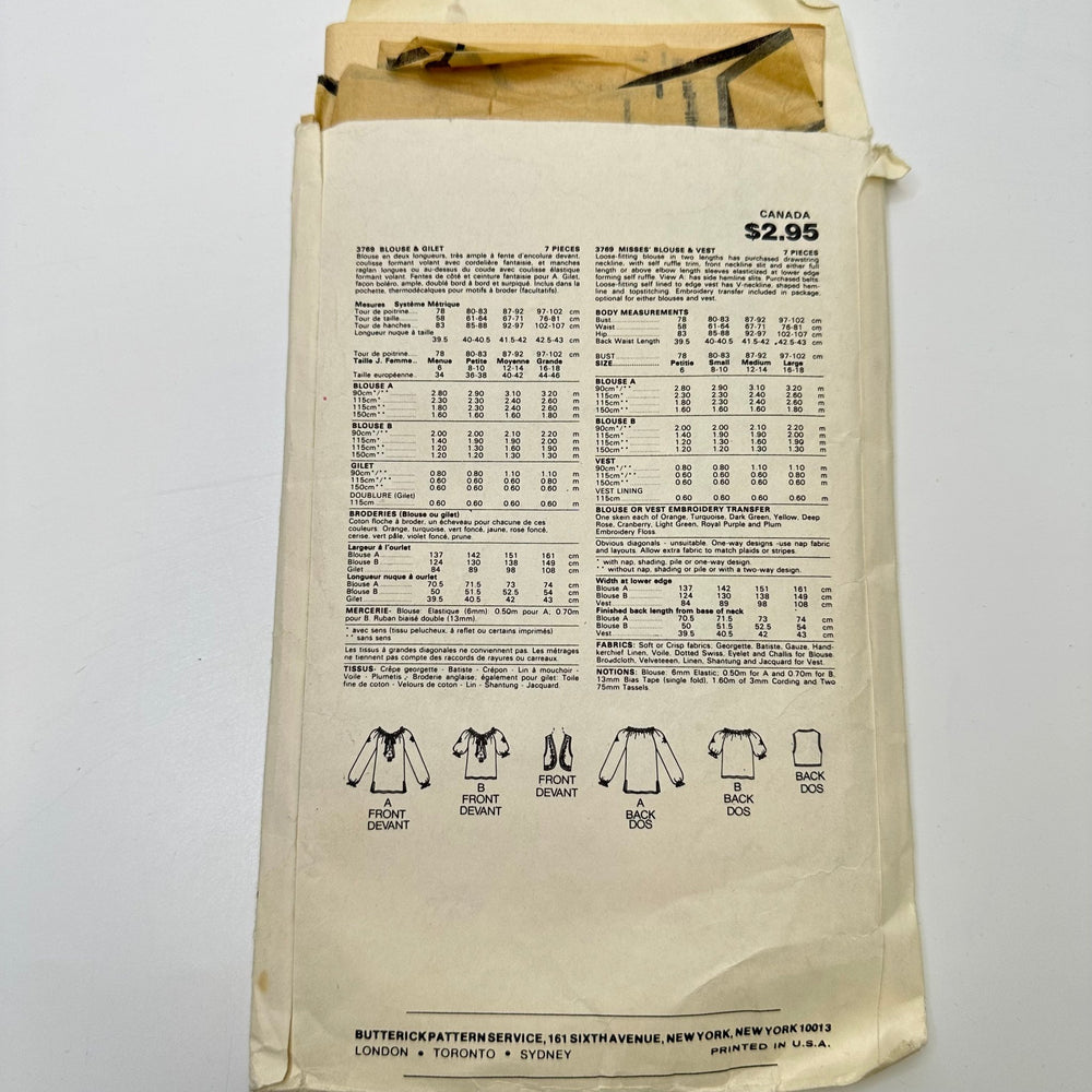 Sewing Pattern - Womenswear - Butterick 3769 - True Deadstock supplies Fabric by private - Sustainable Textile | FABCYCLE