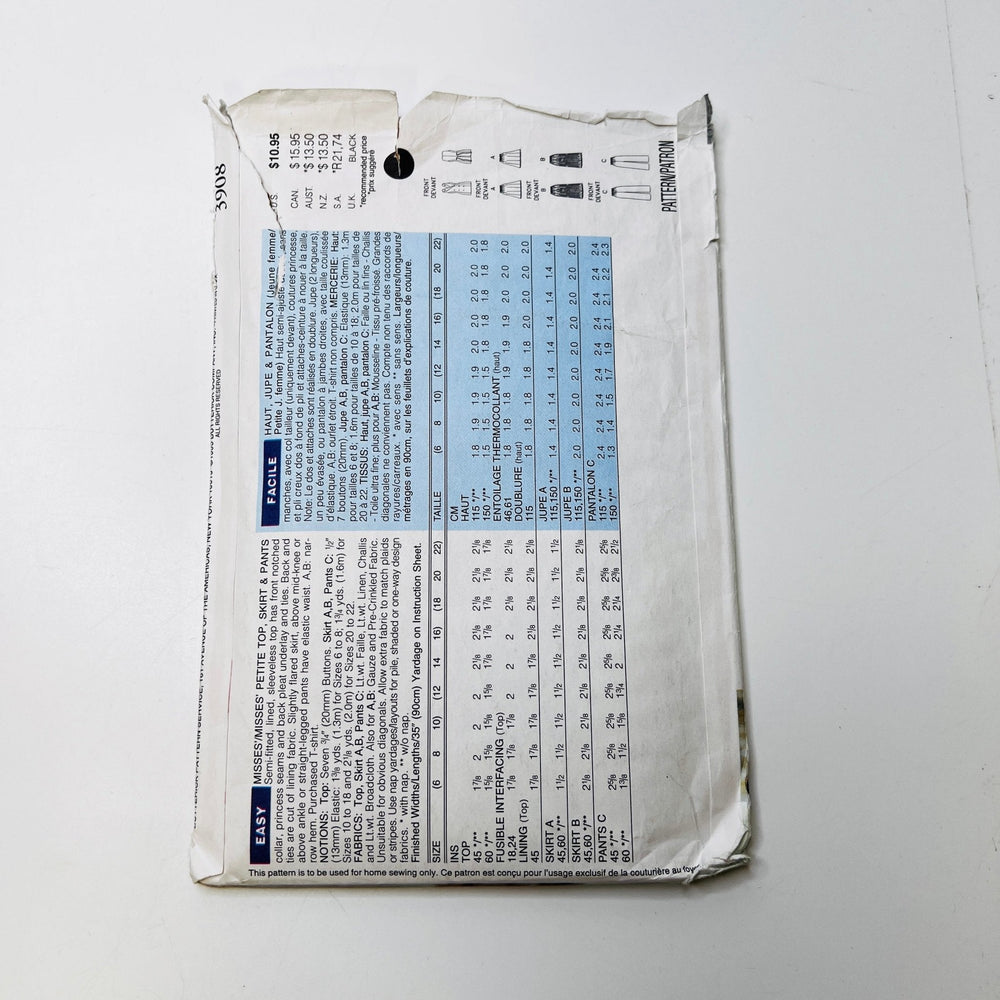 Sewing Pattern - Womenswear - Butterick 3908 - True Deadstock supplies Fabric by private - Sustainable Textile | FABCYCLE