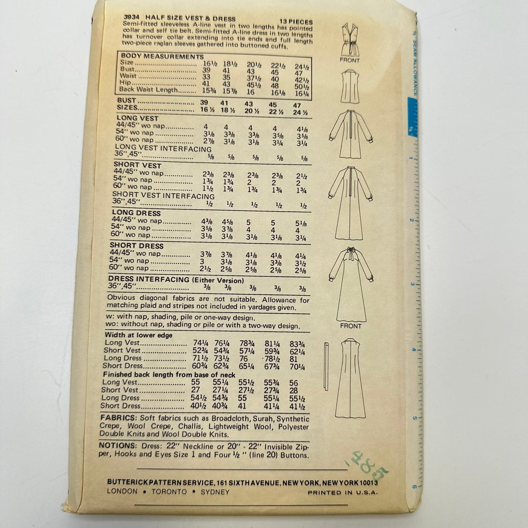 Sewing Pattern - Womenswear - Butterick 3934 - True Deadstock supplies Fabric by private - Sustainable Textile | FABCYCLE