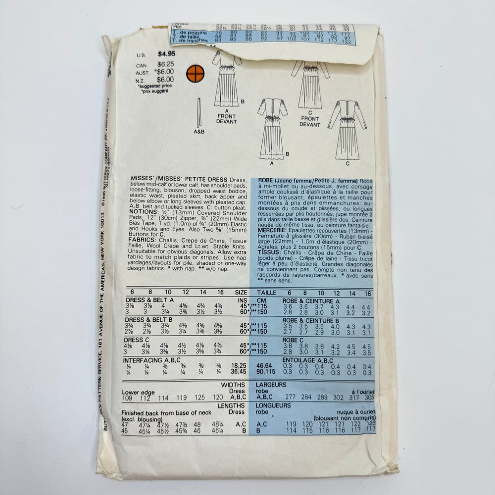 Sewing Pattern - Womenswear - Butterick 3940 - True Deadstock supplies Fabric by private - Sustainable Textile | FABCYCLE