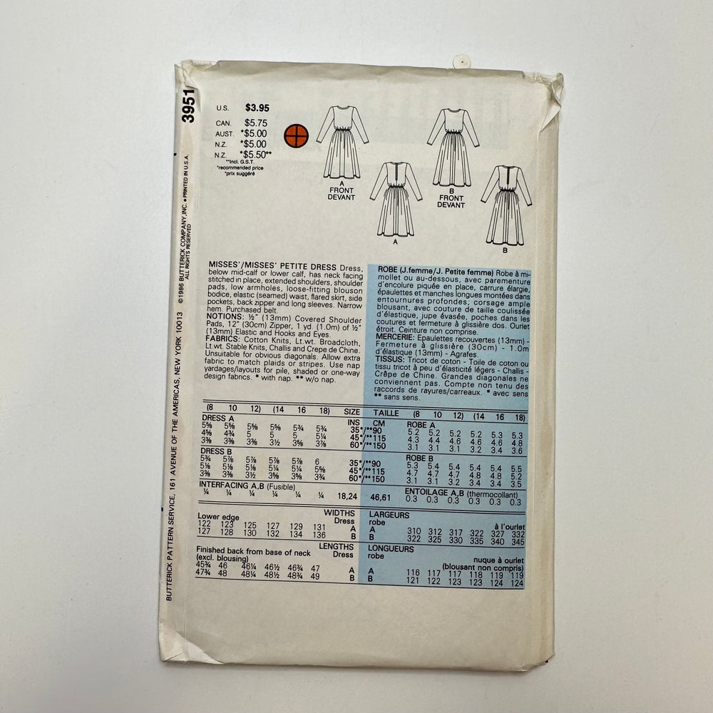 Sewing Pattern - Womenswear - Butterick 3951 - True Deadstock supplies Fabric by private - Sustainable Textile | FABCYCLE
