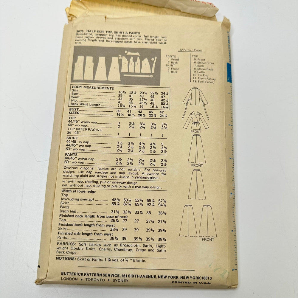 Sewing Pattern - Womenswear - Butterick 3975 - True Deadstock supplies Fabric by private - Sustainable Textile | FABCYCLE