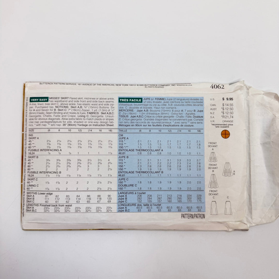 Sewing Pattern - Womenswear - Butterick 4062 - True Deadstock supplies Fabric by private - Sustainable Textile | FABCYCLE