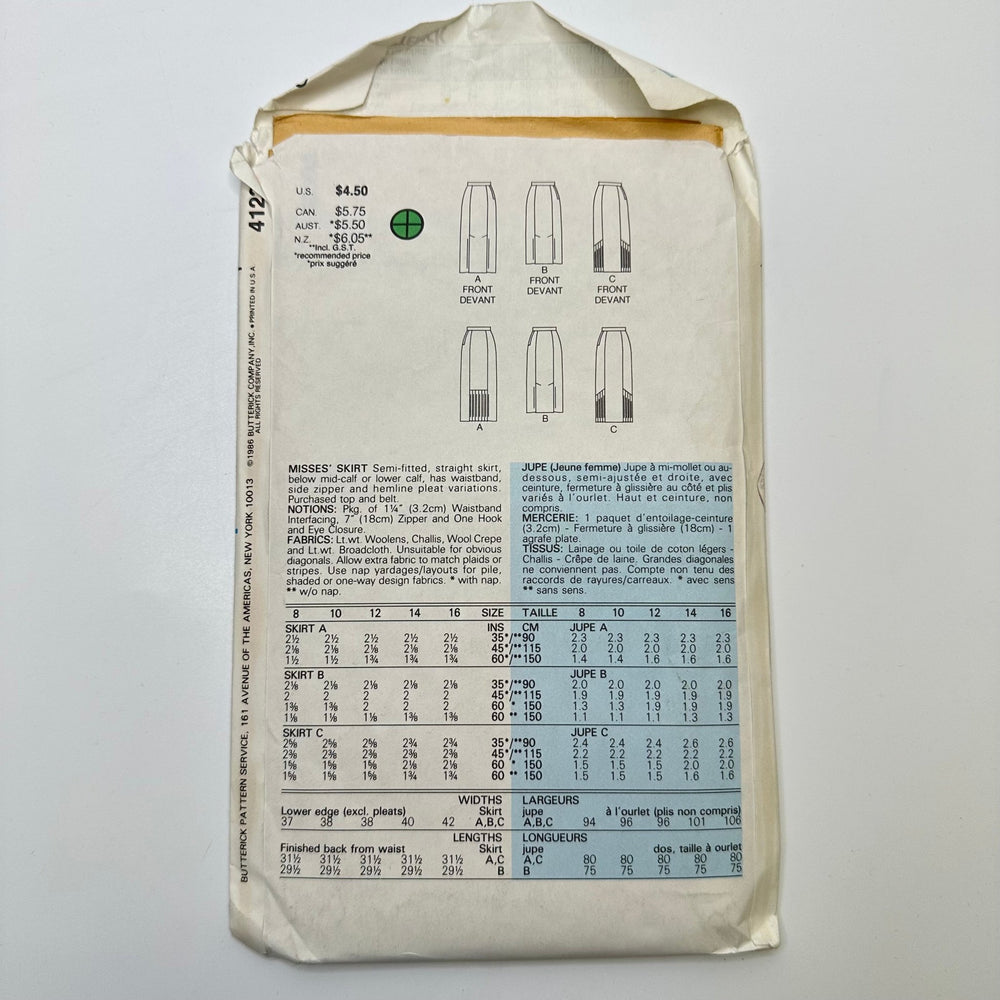 Sewing Pattern - Womenswear - Butterick 4123 - True Deadstock supplies Fabric by private - Sustainable Textile | FABCYCLE