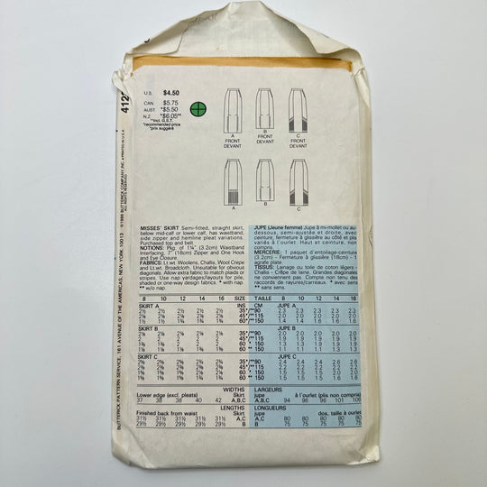 Sewing Pattern - Womenswear - Butterick 4123 - True Deadstock supplies Fabric by private - Sustainable Textile | FABCYCLE