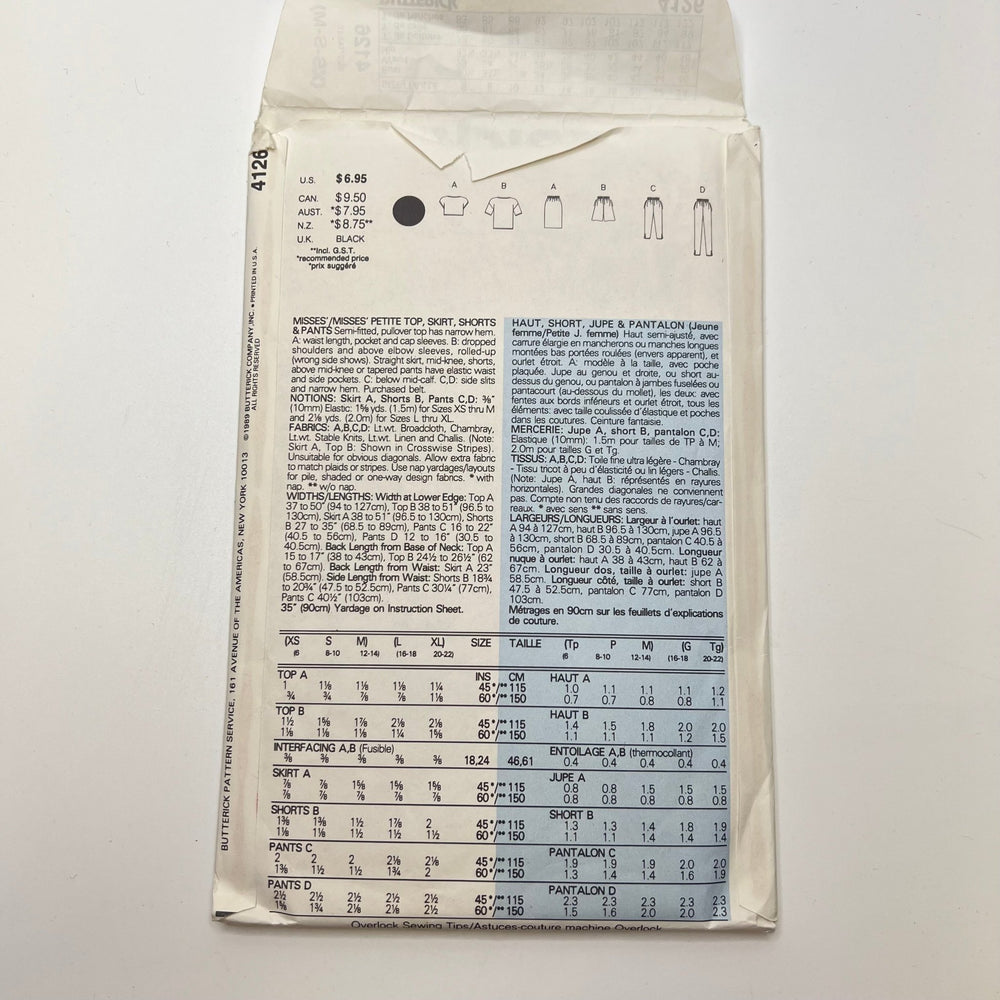 Sewing Pattern - Womenswear - Butterick 4126 - True Deadstock supplies Fabric by private - Sustainable Textile | FABCYCLE