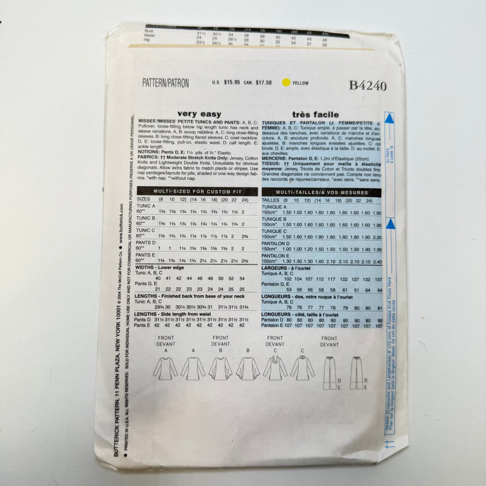 Sewing Pattern - Womenswear - Butterick 4240 - True Deadstock supplies Fabric by private - Sustainable Textile | FABCYCLE