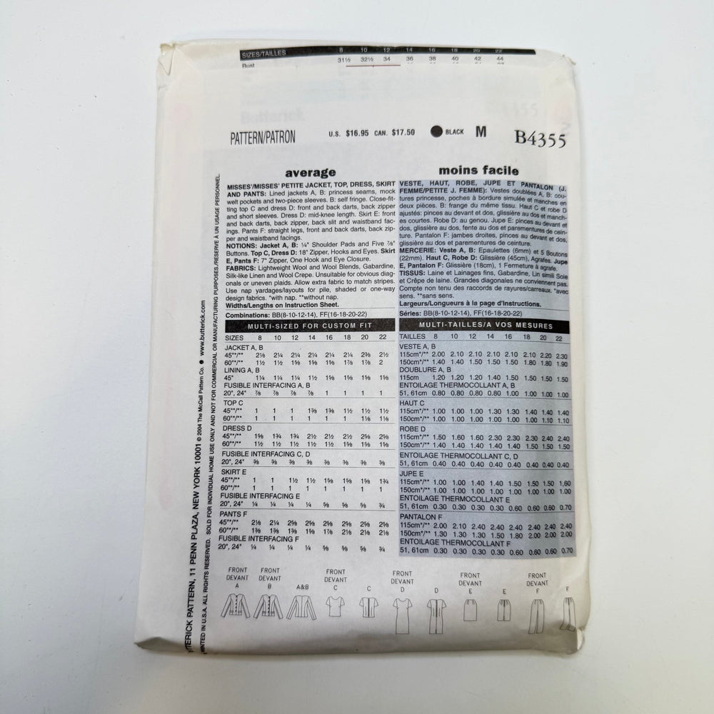 Sewing Pattern - Womenswear - Butterick 4355 - True Deadstock supplies Fabric by private - Sustainable Textile | FABCYCLE