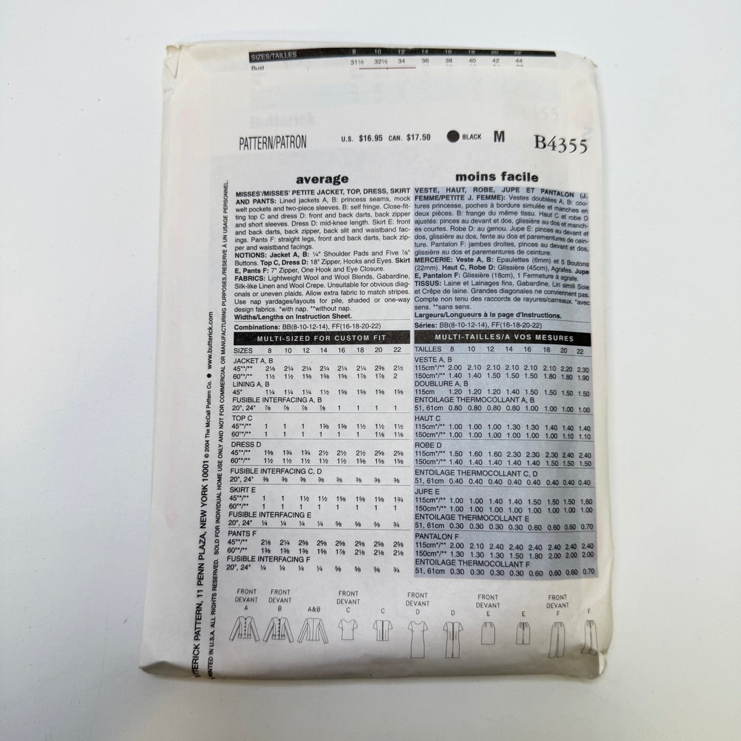 Sewing Pattern - Womenswear - Butterick 4355 - True Deadstock supplies Fabric by private - Sustainable Textile | FABCYCLE