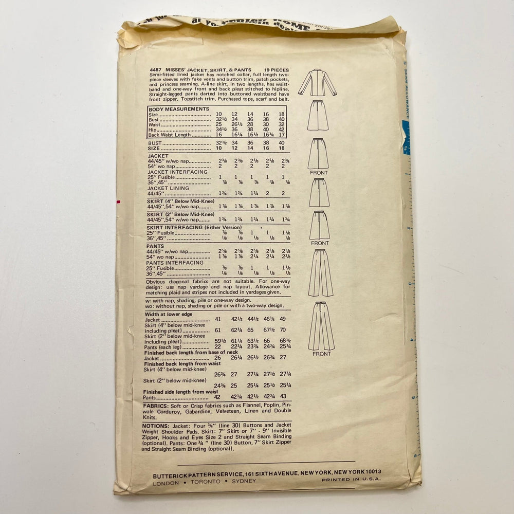 Sewing Pattern - Womenswear - Butterick 4487 - True Deadstock supplies Fabric by private - Sustainable Textile | FABCYCLE