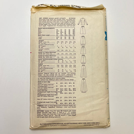 Sewing Pattern - Womenswear - Butterick 4487 - True Deadstock supplies Fabric by private - Sustainable Textile | FABCYCLE