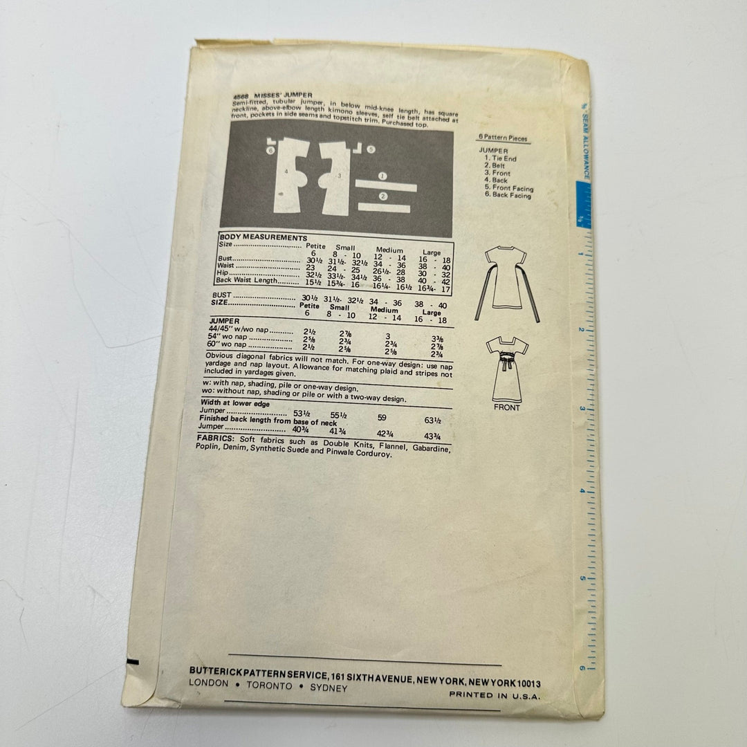 Sewing Pattern - Womenswear - Butterick 4568 - True Deadstock supplies Fabric by private - Sustainable Textile | FABCYCLE