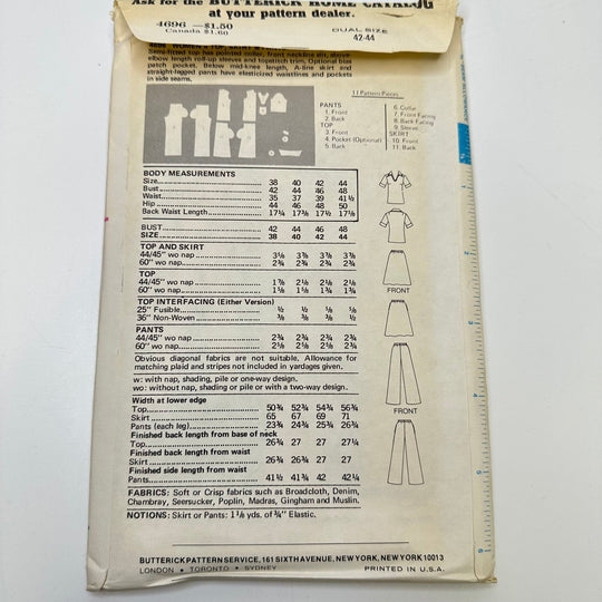 Sewing Pattern - Womenswear - Butterick 4696 - True Deadstock supplies Fabric by private - Sustainable Textile | FABCYCLE