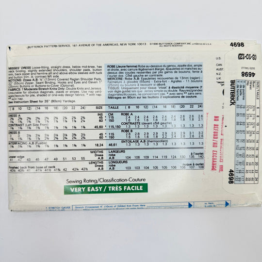 Sewing Pattern - Womenswear - Butterick 4698 - True Deadstock supplies Fabric by private - Sustainable Textile | FABCYCLE