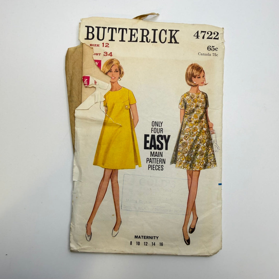 Sewing Pattern - Womenswear - Butterick 4722 - True Deadstock supplies Fabric by private - Sustainable Textile | FABCYCLE