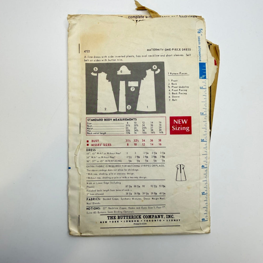 Sewing Pattern - Womenswear - Butterick 4722 - True Deadstock supplies Fabric by private - Sustainable Textile | FABCYCLE