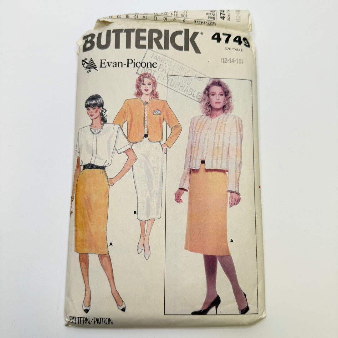 Sewing Pattern - Womenswear - Butterick 4749 - True Deadstock supplies Fabric by private - Sustainable Textile | FABCYCLE