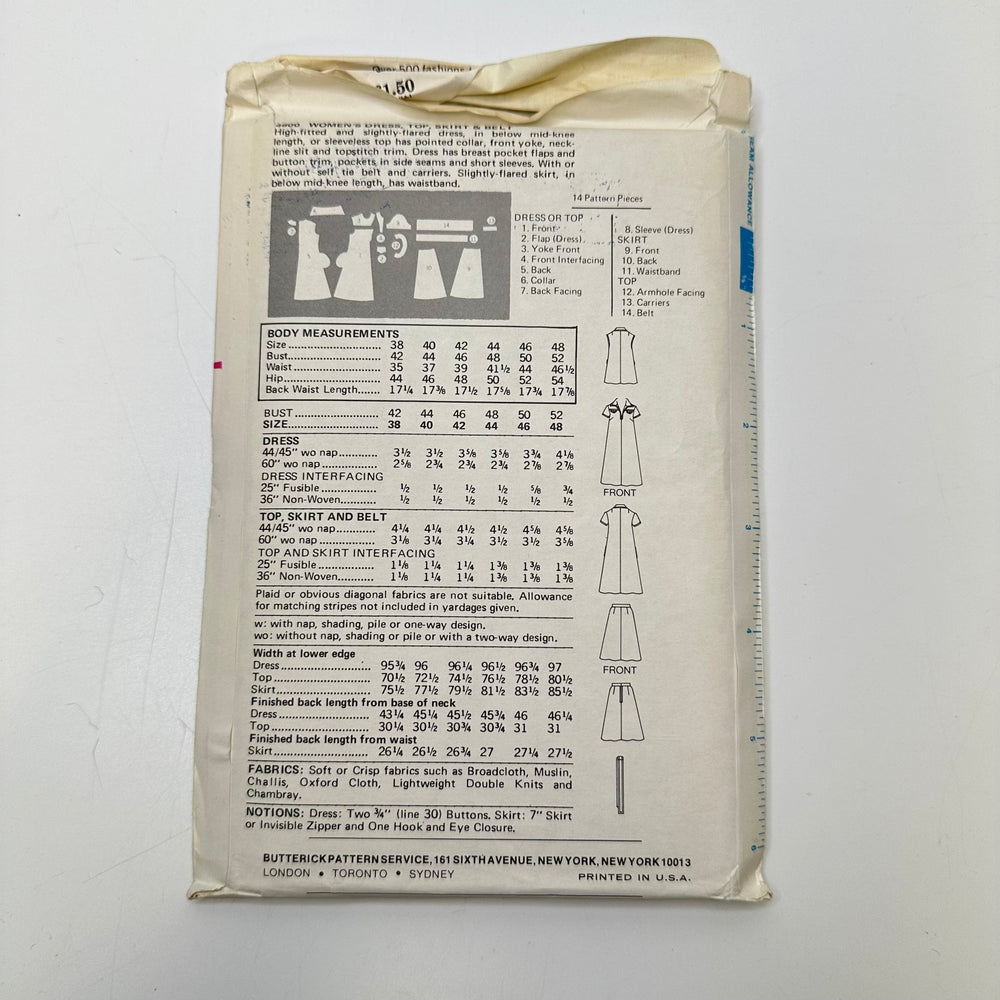Sewing Pattern - Womenswear - Butterick 4800 - True Deadstock supplies Fabric by private - Sustainable Textile | FABCYCLE