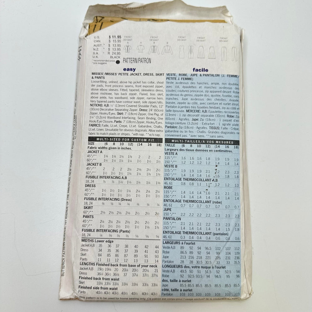 Sewing Pattern - Womenswear - Butterick 4941 - True Deadstock supplies Fabric by private - Sustainable Textile | FABCYCLE