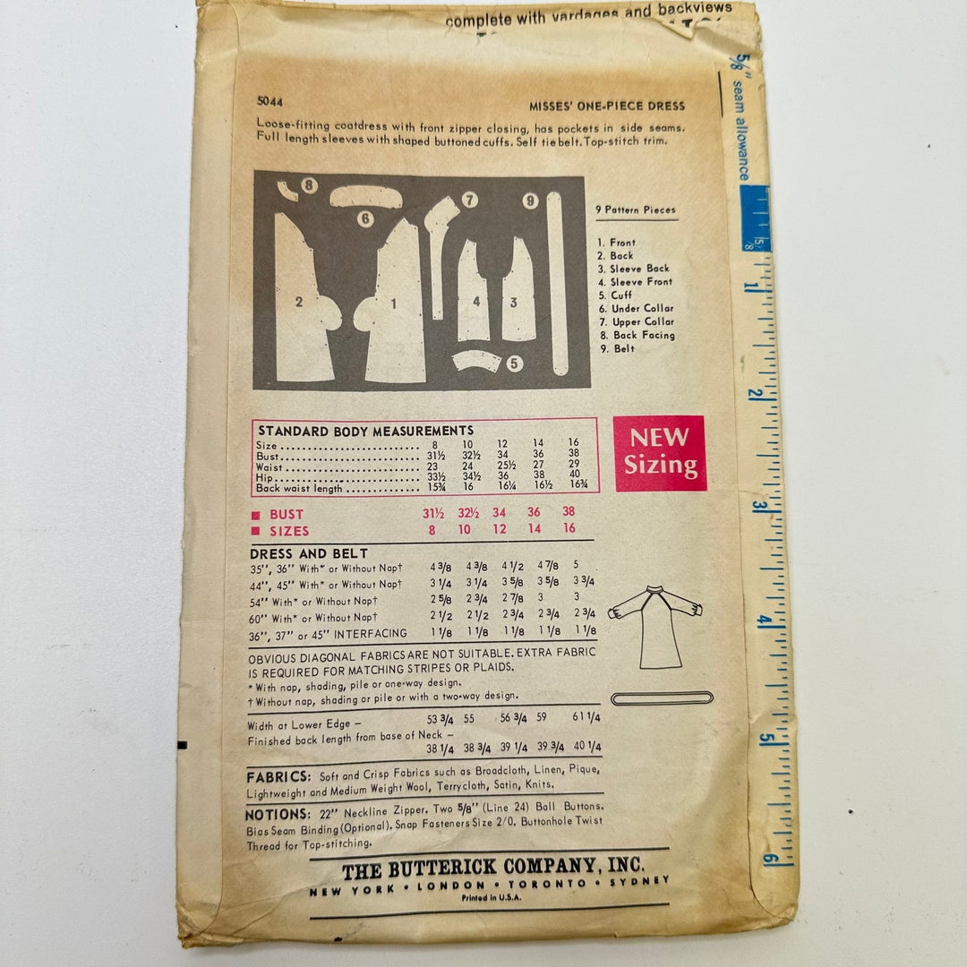 Sewing Pattern - Womenswear - Butterick 5044 - True Deadstock supplies Fabric by private - Sustainable Textile | FABCYCLE