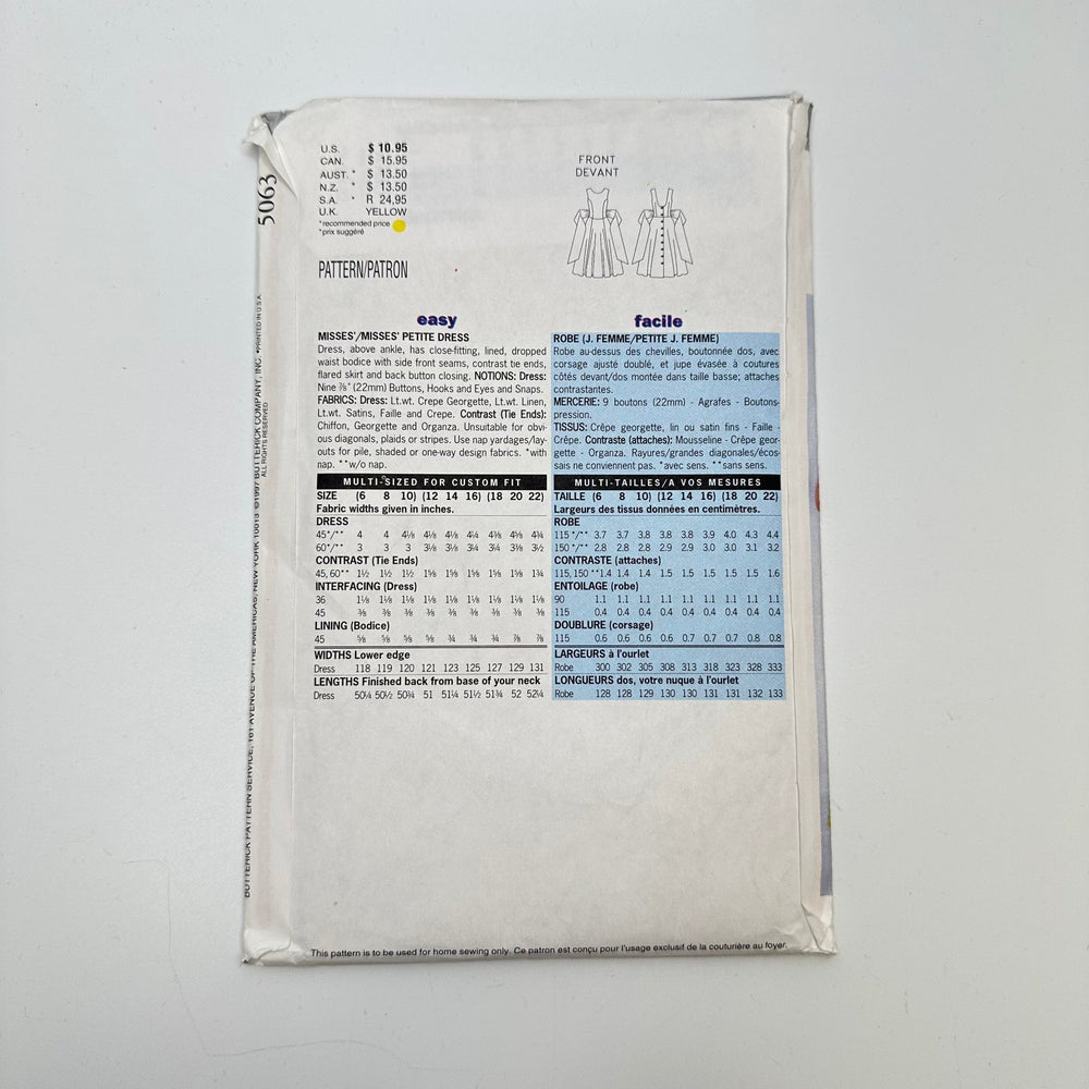 Sewing Pattern - Womenswear - Butterick 5063 - True Deadstock supplies Fabric by private - Sustainable Textile | FABCYCLE