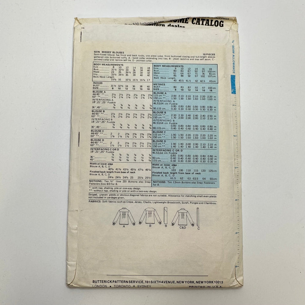 Sewing Pattern - Womenswear - Butterick 5079 - True Deadstock supplies Fabric by private - Sustainable Textile | FABCYCLE
