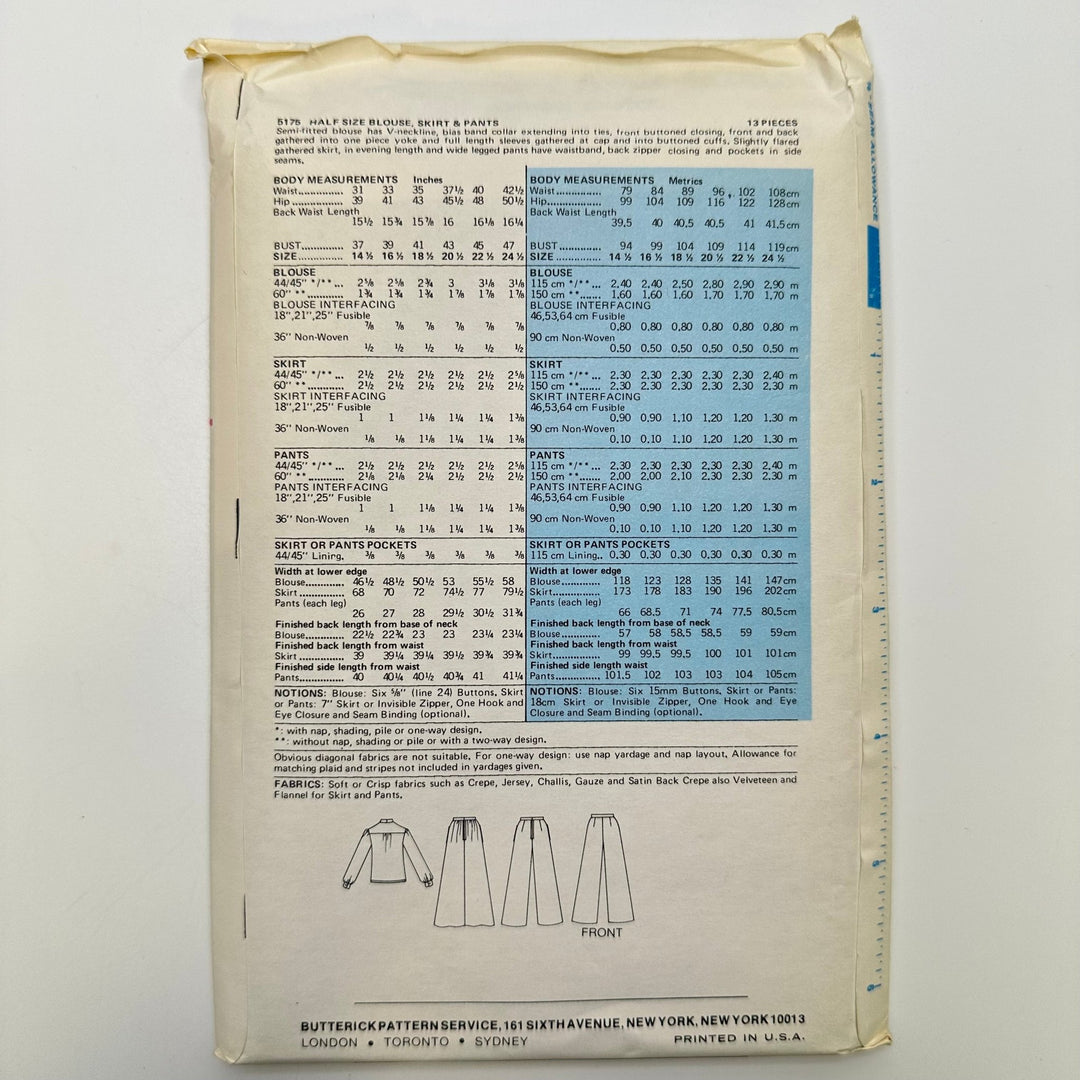 Sewing Pattern - Womenswear - Butterick 5175 - True Deadstock supplies Fabric by private - Sustainable Textile | FABCYCLE