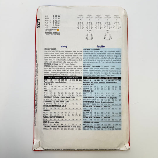 Sewing Pattern - Womenswear - Butterick 5277 - True Deadstock supplies Fabric by private - Sustainable Textile | FABCYCLE