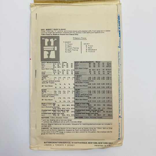 Sewing Pattern - Womenswear - Butterick 5323 - True Deadstock supplies Fabric by private - Sustainable Textile | FABCYCLE