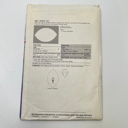 Sewing Pattern - Womenswear - Butterick 5399 - True Deadstock supplies Fabric by private - Sustainable Textile | FABCYCLE