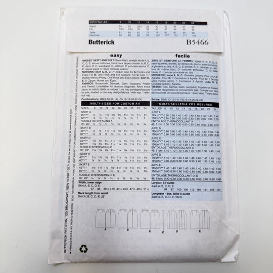 Sewing Pattern - Womenswear - Butterick 5466 - True Deadstock supplies Fabric by private - Sustainable Textile | FABCYCLE
