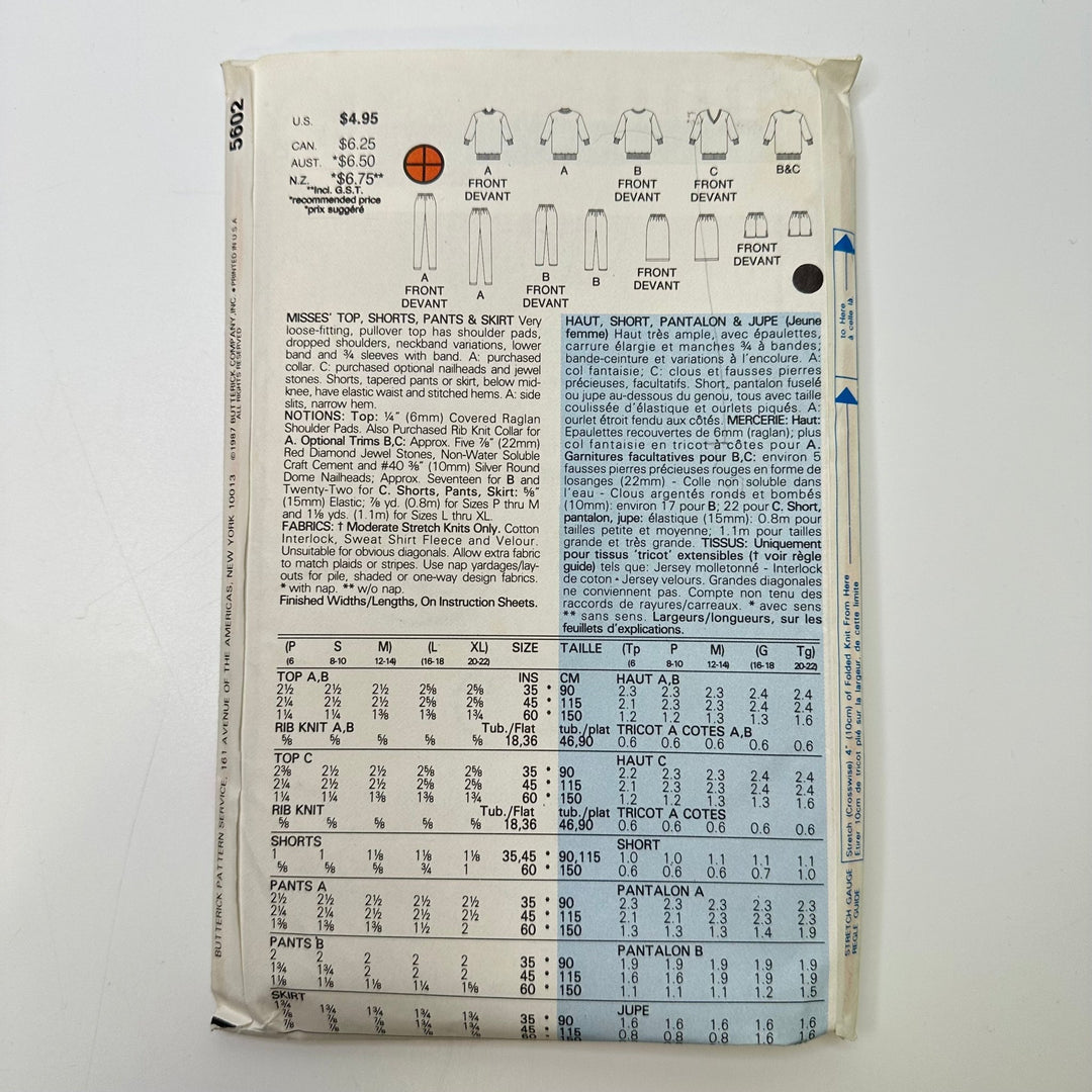 Sewing Pattern - Womenswear - Butterick 5602 - True Deadstock supplies Fabric by private - Sustainable Textile | FABCYCLE